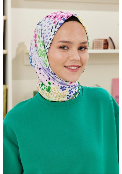 Emproyal Lina Desen Pamuk Eşarp Fıstık Yeşili
