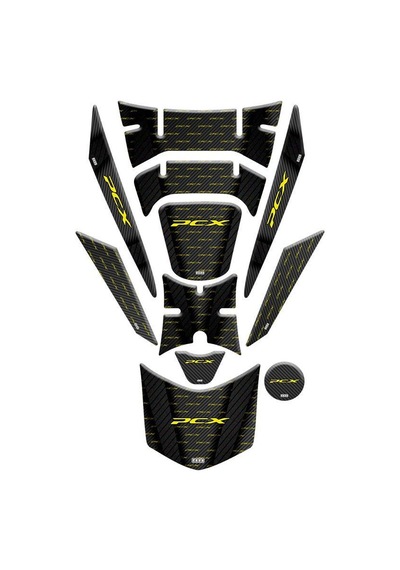 Honda Pcx 2018 - 2020 Uyumlu Tank Pad Set 013 Çok Renkli