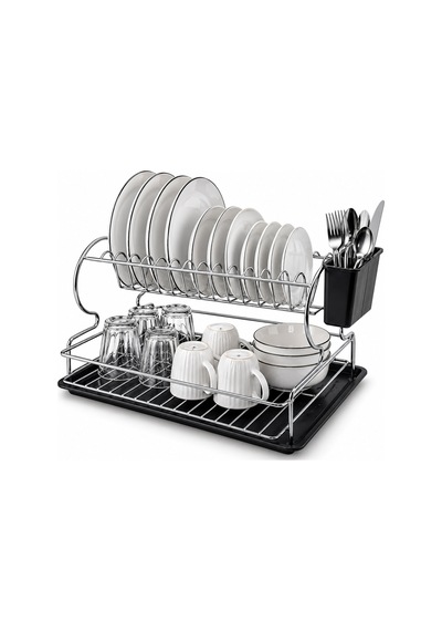 Krom - Metal 2 Katlı Tabaklık - Bulaşıklık 5570 Çok Renkli