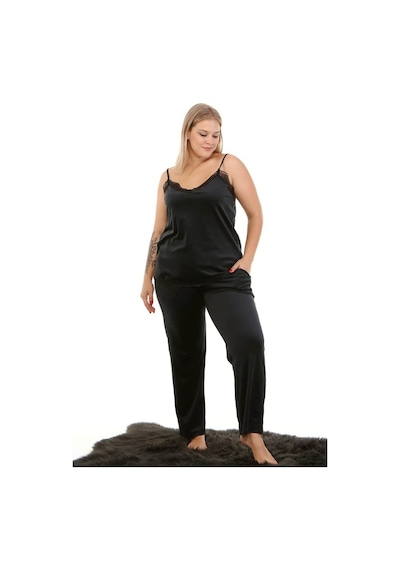 Myline Kadife Beli Lastikli Cepli Pijama Alt