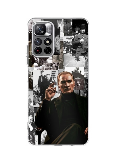 Redmi 10 Uyumlu Mustafa Kemal Atatürk Kolajları Baskılı Silikon Kılıf