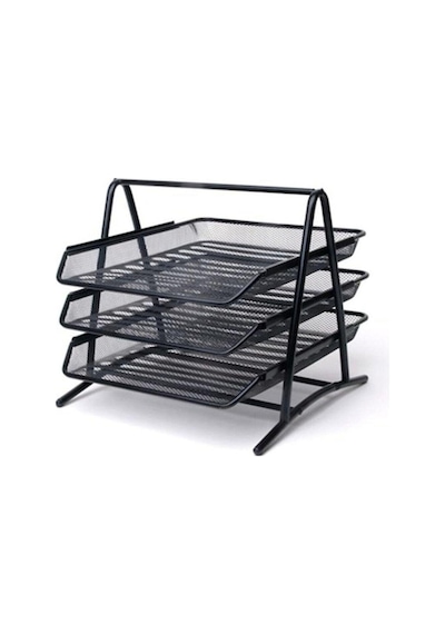 Kraf Perfore Evrak Rafı Metal 3 Katlı 460g Siyah