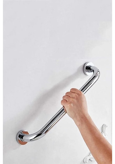 Yaşlı Ve Bedensel Engelli Tutunma Barı Paslanmaz Çelik 19 Mm Çap 40 Cm Gümüş