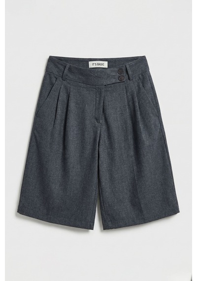 Itsbasic Kadın Antrasit S6 Baggy Fit Maxi Boy Bermuda Şort