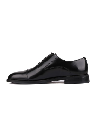 Shoetyle - Siyah Açma Deri Bağcıklı Erkek Klasik Ayakkabı 250-2730-827 Siyah