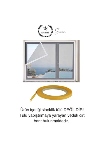 4 Mt Güçlü Premium Sineklik Yedek Cırt Bant Pencere Kapı Yapışkanlı Tül Sinek Perdesi Bandı 1 Adet