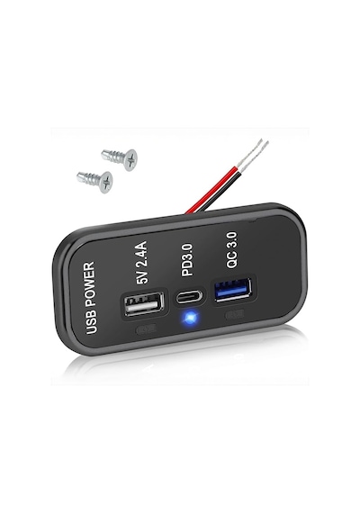 Usb Car Charger - Ucc-316 2.4a+qc+pd