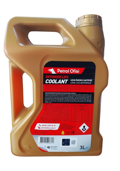Petrol Ofisi Extended Life Coolant Kırmızı Organik Antifriz 3 Lt Ü.t: 18.10.2024