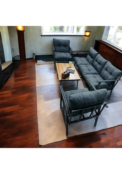 Lüx Bahçe Balkon Mobilyası , Koltuk Takımı , Cafe 3-1-1 Sehba Takımı Antrasit