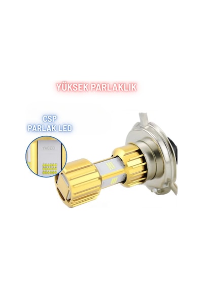 H4 Led Far Ampul Led Işık 12-24v 6000k Ultra Beyaz Metal Kasa Motosiklet Araba Uyum 1 Ad 12w/1500lm
