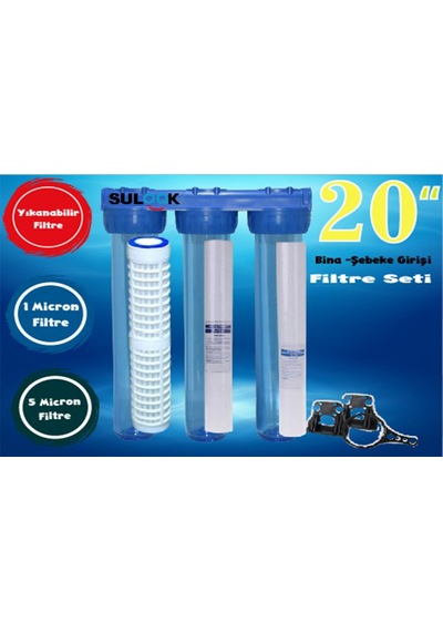 Sulook 20 Inç Bina ,daire, Şebeke Girişi Su Arıtma Sistemi Komple Set