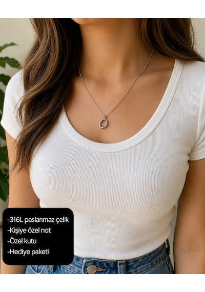 Orvena Organik Damla Kadın Kolye 316l Paslanmaz Çelik Modern Minimalist Kolye Altın - Gümüş