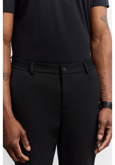 Avva Erkek Siyah Yanı Lastikli Viskon Karışımlı Slim Fit Pantolon A62y3053