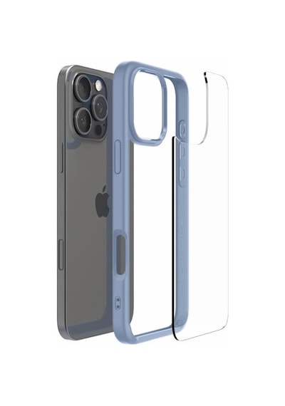 Spigen İphone 16 Pro Max İle Uyumlu Kılıf Crystal Hybrid Sierra Blue Mavi