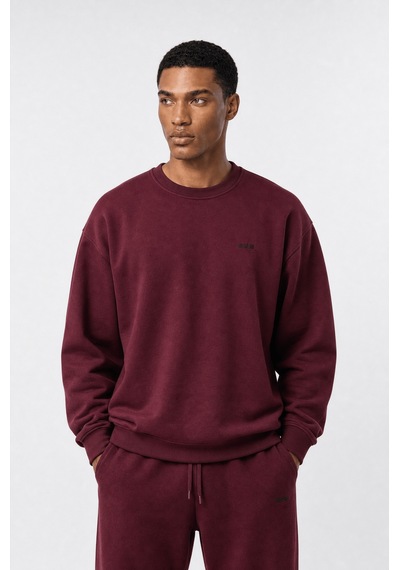 Erkek Respire Basic Oversize Sweatshirt Bordo