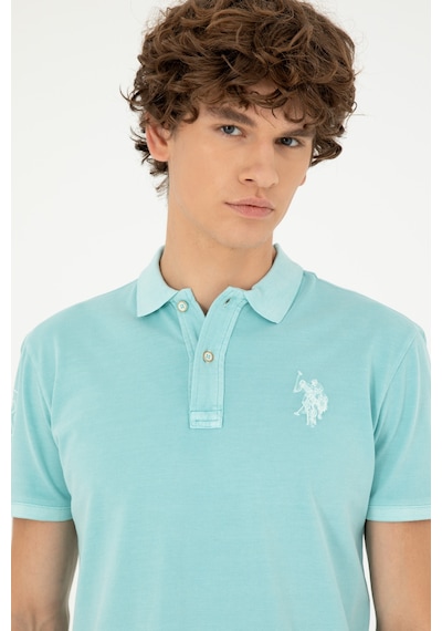 U.S. Polo Assn. Erkek Slim Fit Polo Yaka Mint Basic Tişört 50279591-VR090