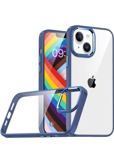 Apple Uyumlu iPhone 14 Plus Kilif Flora Buton,Kenar Çevresi Renkli Kilif 559720676