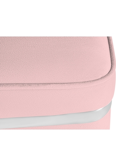 Zengo Silver Twin Line Kare Puf -pembe Kumaş, Dekoratif Makyaj Masası Pufu-modern Style