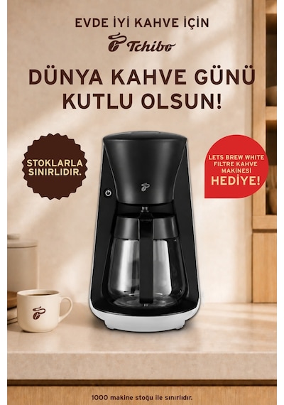 Tchibo Privat Latin Grande 8 x 250 G + Let's Brew Filtre Kahve Makinesi Beyaz Hediye