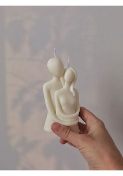 Bernami Mum Pinterest Sarılan Çift Figürlü Vanilya Kokulu Dekoratif Mum Handmade Decorative Candle Diğer
