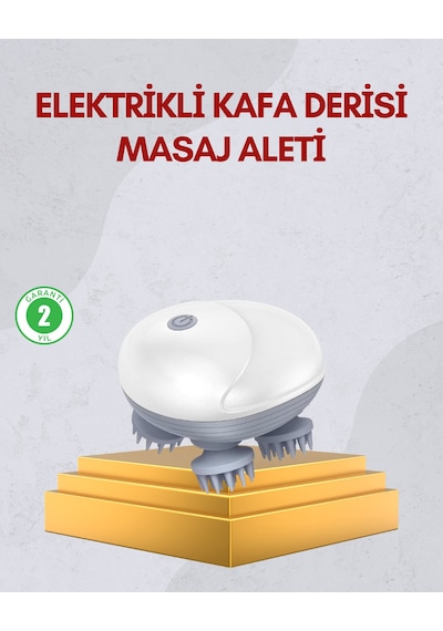 Kablosuz Kafa Ve Vücut Masaj Aleti Taşınabilir Tasarım Açık Bej