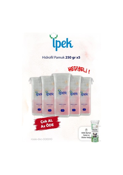İpek 5'li Hidrofil Pamuk 250 Gr. Ve Rosie