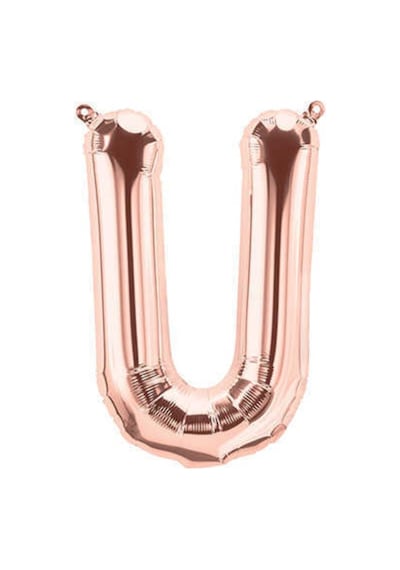 Rose Gold Folyo Balon 16" Inç 40 Cm U Harfi