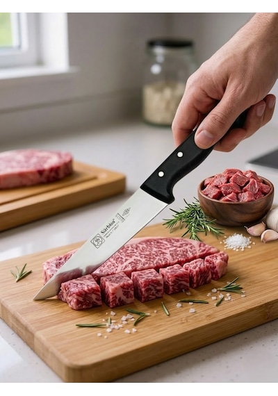 Sürmene Sürbisa 61015 Kuşbaşı Et Kasap Bıçağı 29,5 Cm Pimli Et Kesim Kemik Sıyırma Doğrama Mutfak Bıçağı
