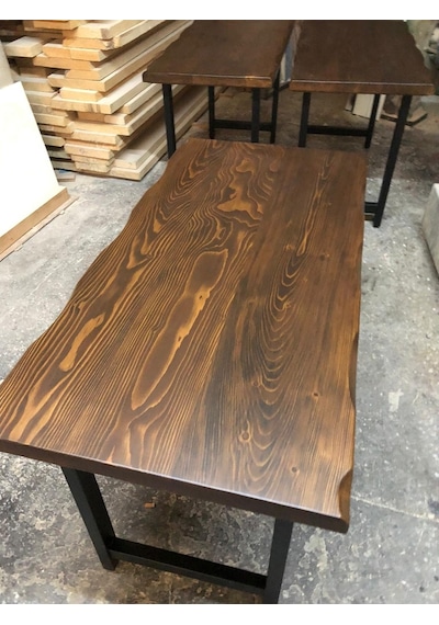 Bintaşmobilya Ceviz Rengi Kütük Masa-120X70.Cm