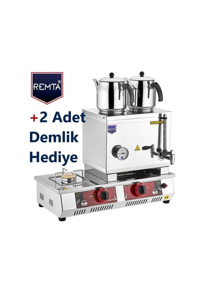 Remta 40 Model Gazlı (Ce) Çift Demlikli 28 Lt. Çay Kazanı+Demlik