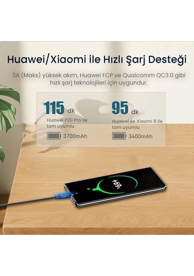 Usb 3.0 To Type-c 60w 10gbps Data Ve Şarj Kablosu 1 Metre
