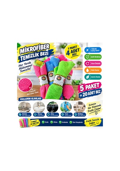 Dürüm Microfiber Bez 4'lü 5 Paket Diğer