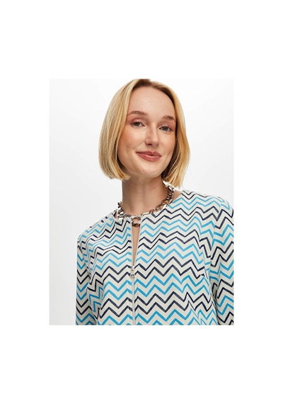 Zigzag Desen Örme Ceket S25ckt024 Us25ckt02427 Indigo