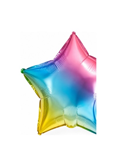 Folyo Balon Yıldız Rainbow 18 İnç 45 Cm Renkli Doğum Günü Parti Kutlama Süsleme Dekor Balonu Çok Renkli