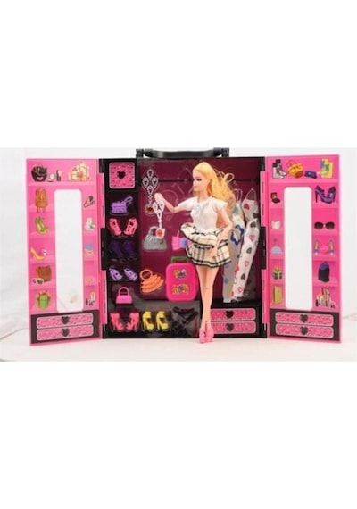 Barbie Gardrop Çanta 30 Parça  Aksesuarlı