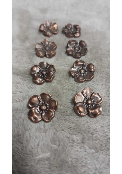 Antık Bakır Kaaplama Metral Düğme 26 Boy 16 Mm 8 Adet