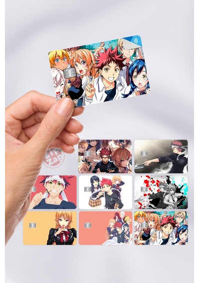 Food Wars Shokugeki No Soma Kart Kaplama Sticker 8 Adet Çok Renkli