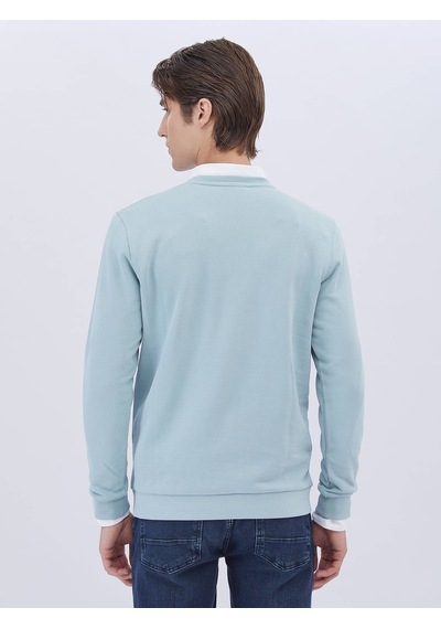 Kip Mint Bisiklet Yaka Baskılı Sweatshırt Çok Renkli