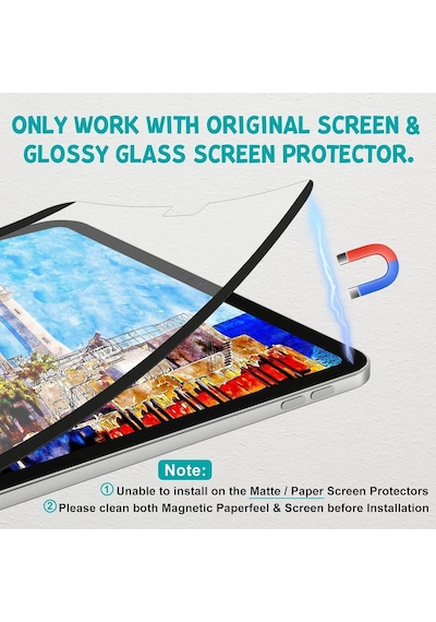 Apple Uyumlu iPad 10.9 Kağıt Hissi Mıknatıslı Çıkarılabilir Ekran Koruyucu Air 4 Pro 11 2018/2022 Mat Ekran