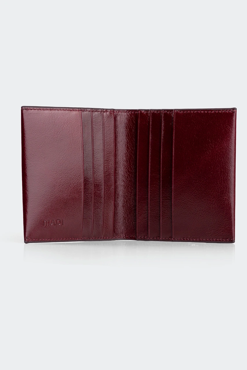Hakiki Deri, El Yapımı, Kadın Kartlık, 4 Kart Yuvalı, 5501 Bordo Bordo