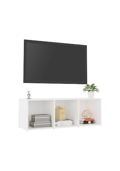 Tdesıgno Şeyma Televizyon Sehpası - Ünitesi -kitaplık-beyaz 108 Cm 3 Raflı Beyaz