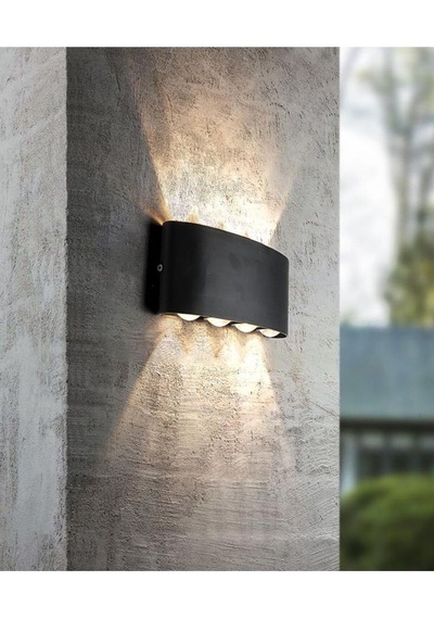 12 Watt Gün Işığı Dekoratif Işık Süzmeli Led Aplik, Modern Led Armatür, İç Ve Dış Mekan Modern Aplik Siyah