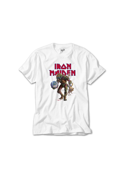 Iron Maiden Monster Guitarist Beyaz Tişört Beyaz