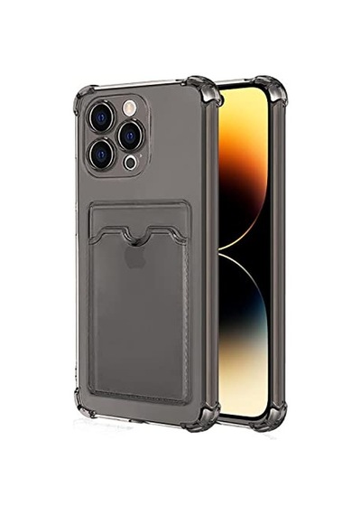 15 Pro Için Card Slot Kılıf Füme 15 Pro İle Uyumlu Kılıf - Füme Diğer