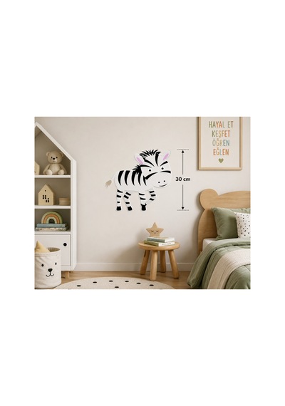 30 Cm Zebra Figür 3mm Foreks Baskı Çocuk Odası, Doğum Günü Ve Parti Dekoru Sürpriz Hediyeli Diğer