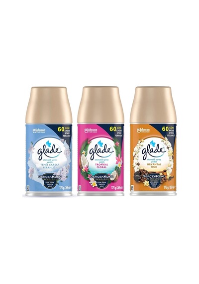 Glade Oda Kokusu Yedek Sprey Temiz Çarşaf Ferahlığı, Tropikal Floral, Oryantal 3 X 269 Ml./175gr Diğer
