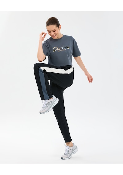Skechers Crop Graphic Kadın Tişört Gri