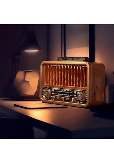 Polosmart Fs111 Kablosuz Nostaljik Radyo Bt 5.3 Type-c Destekli Fm Am Sw Hafızalı Şarjlı Kahverengi