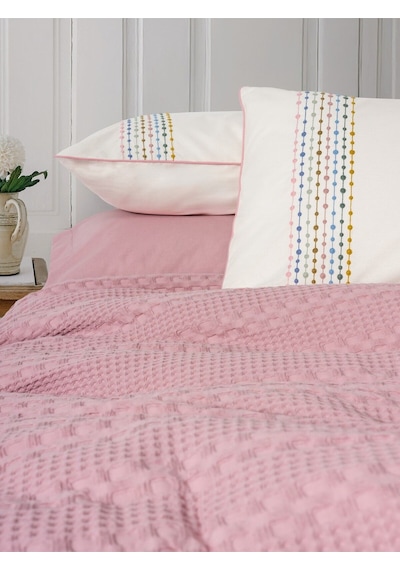 Cotton Box Cb Aura Pebble Tk Pıke Takımı+fıtted Carsaf Pembe Pembe