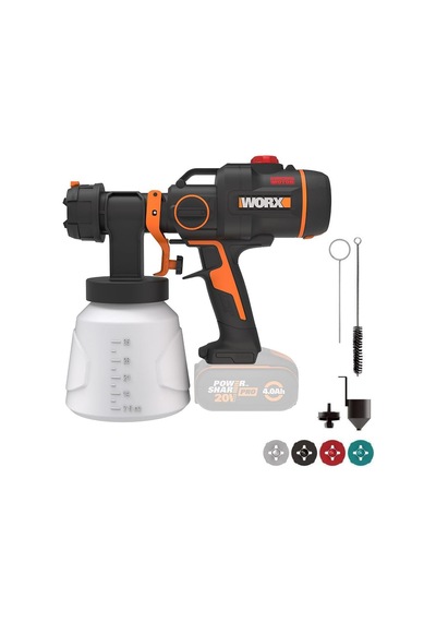Worx Wx020.9 20volt Kömürsüz Devir Ayarlı Boya Tabancası + 4 Parç